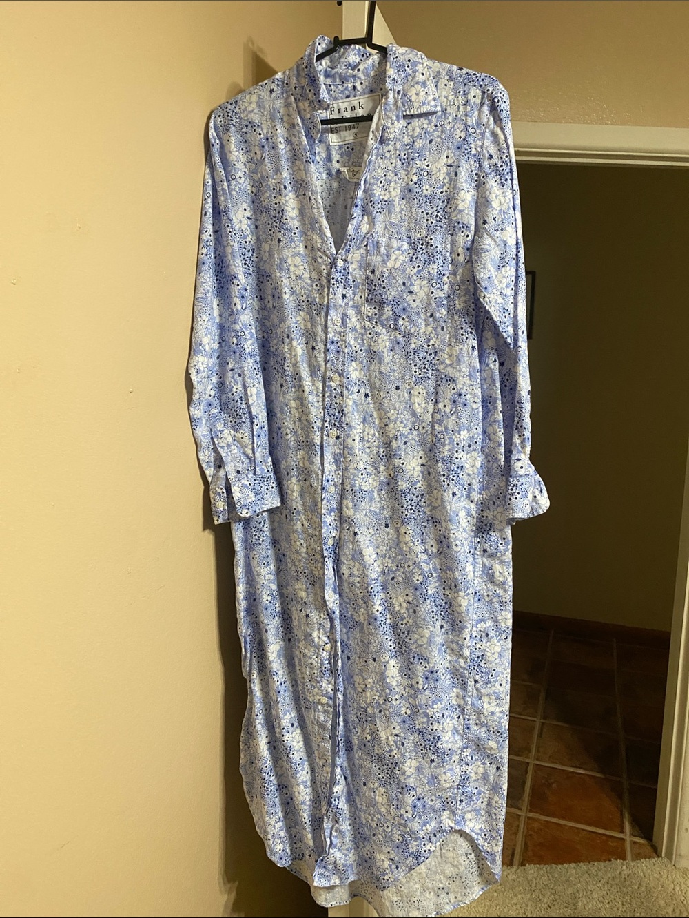 Frank & Eileen Blue and White Floral Maxi Rory Dress